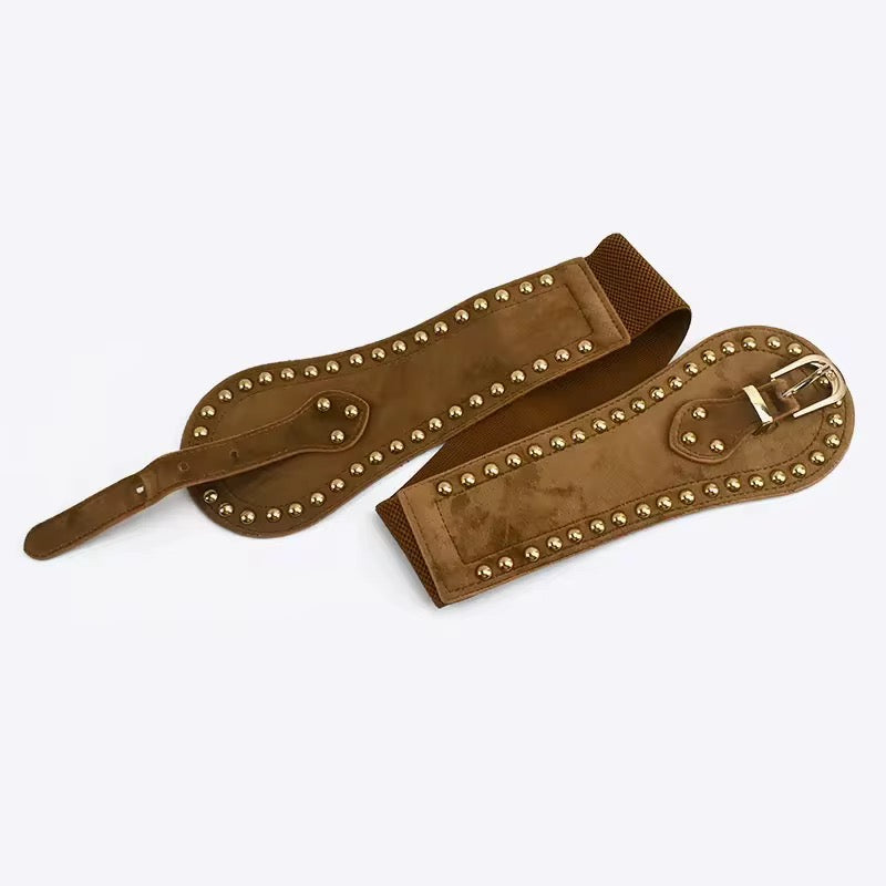 Sculpted Suede Statement Waist Belt