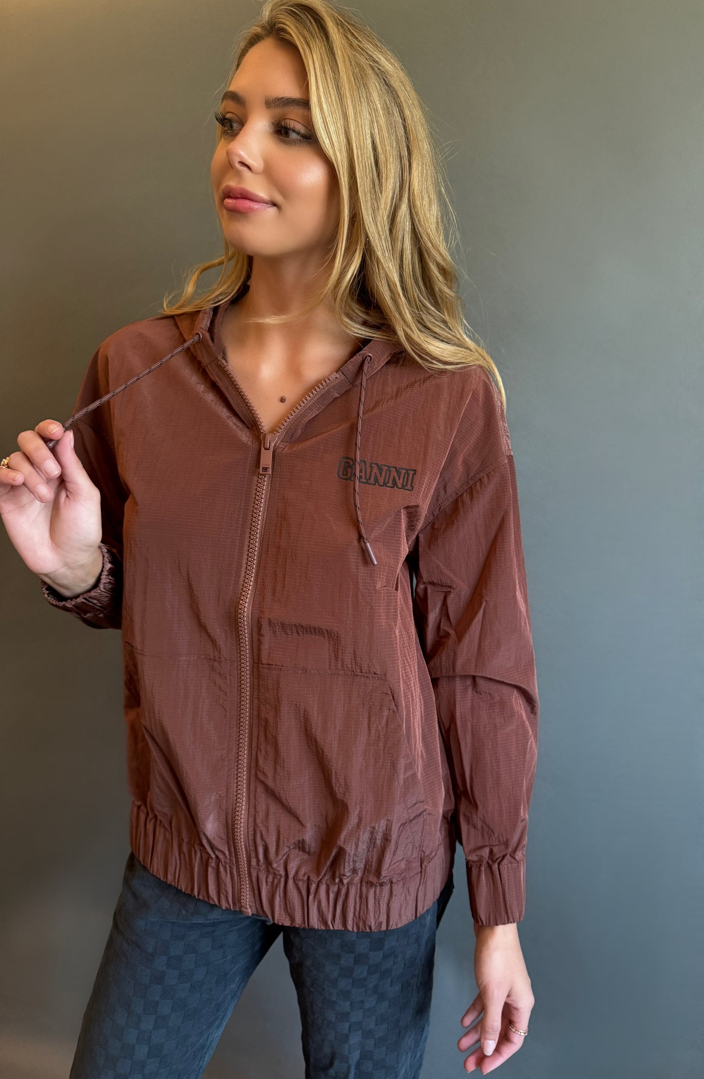 GANNI Software Light Tech Zip Hoodie