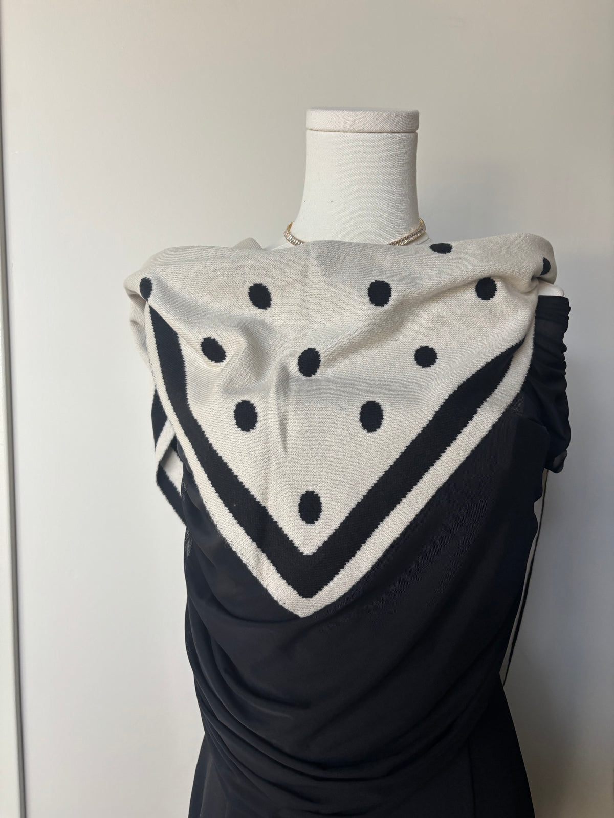 The Monaco Reversible Polka Dot Knit Scarf