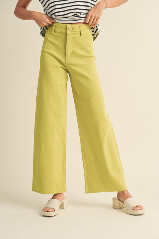 Neon Straight Wide Leg Jeans - Miou Muse