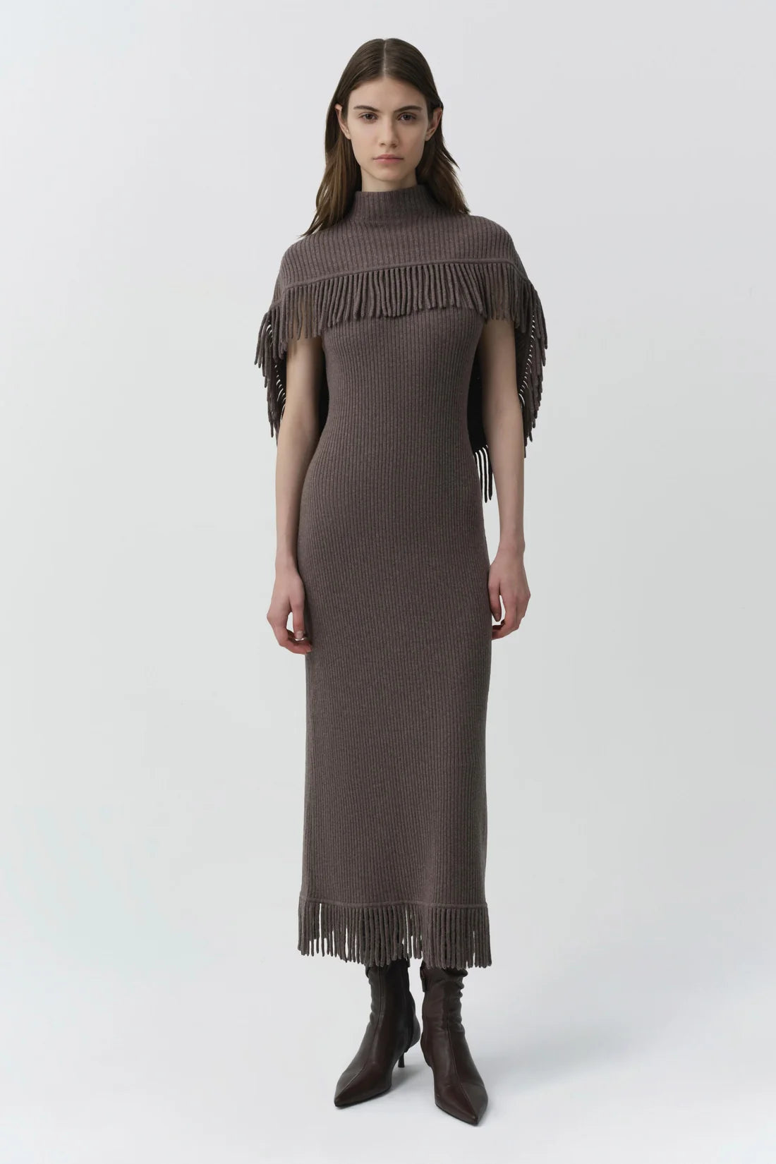 Jordan Knit Fringe Midi Dress