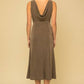 Sleeveless Back Cowl Neck Midi Dress