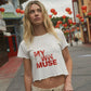 Vintage Canvas - My Own Muse Vintage Wash Cropped Graphic Tee