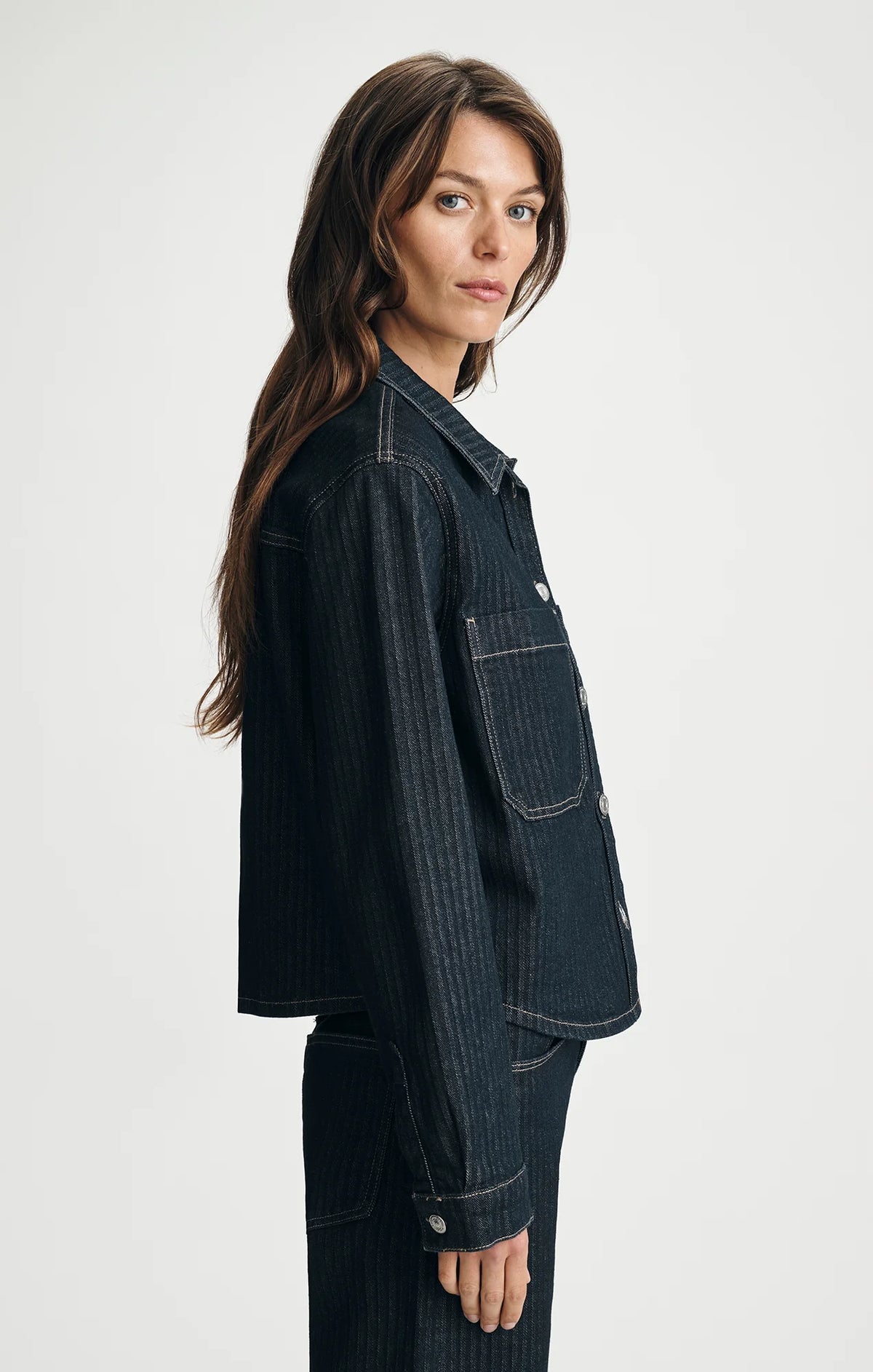 Norina Cropped Denim Overshirt