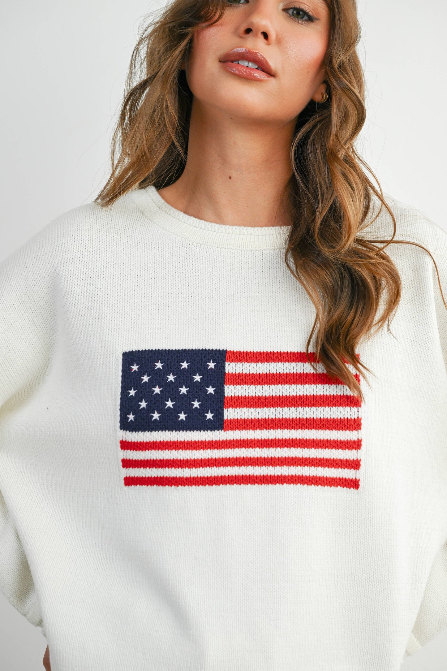 BUTTERMELON - Graphic Knit Long Sleeve Top - BMW7907 - NAVY MULTI / S