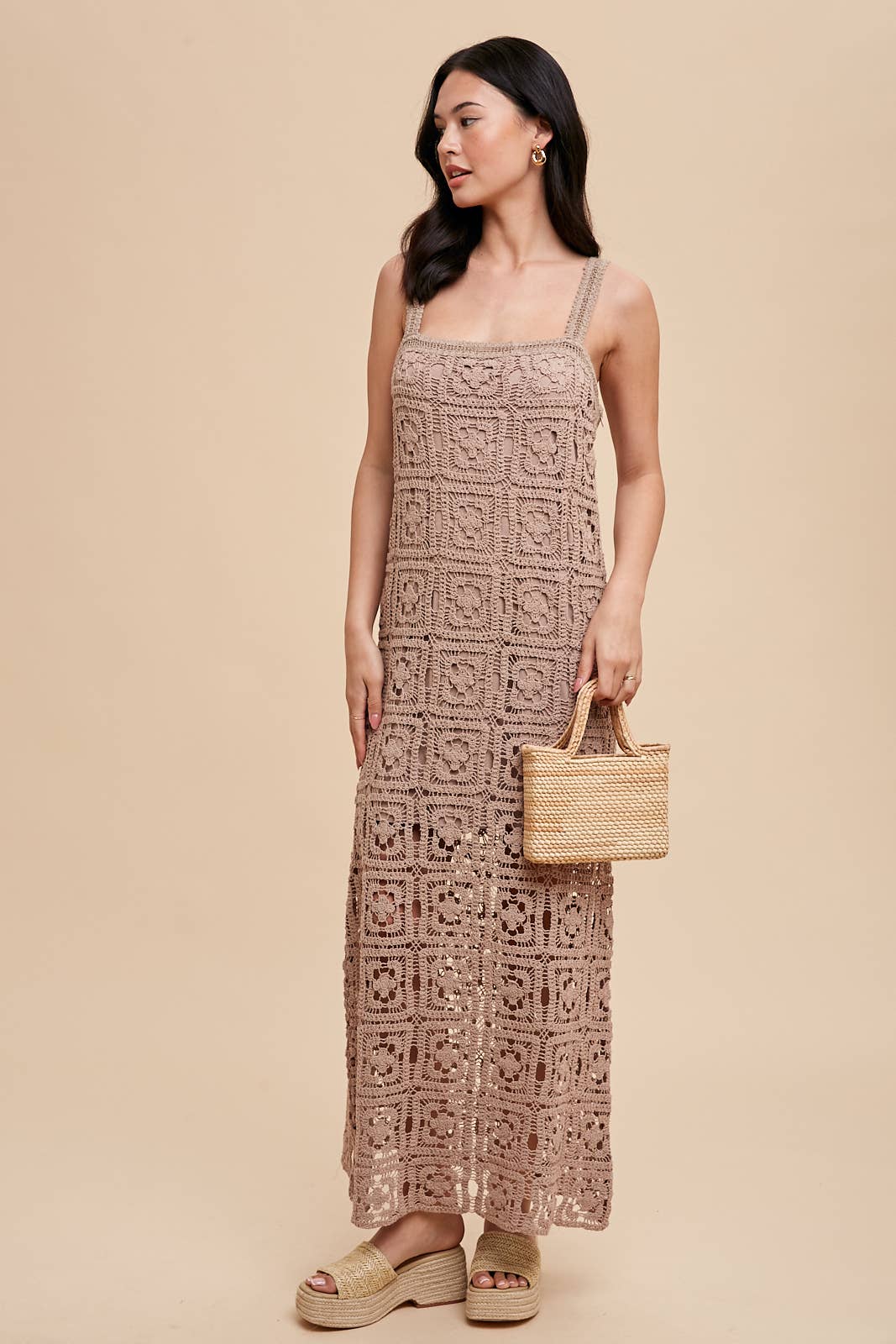 COTTON CROCHET MAXI TANK DRESS