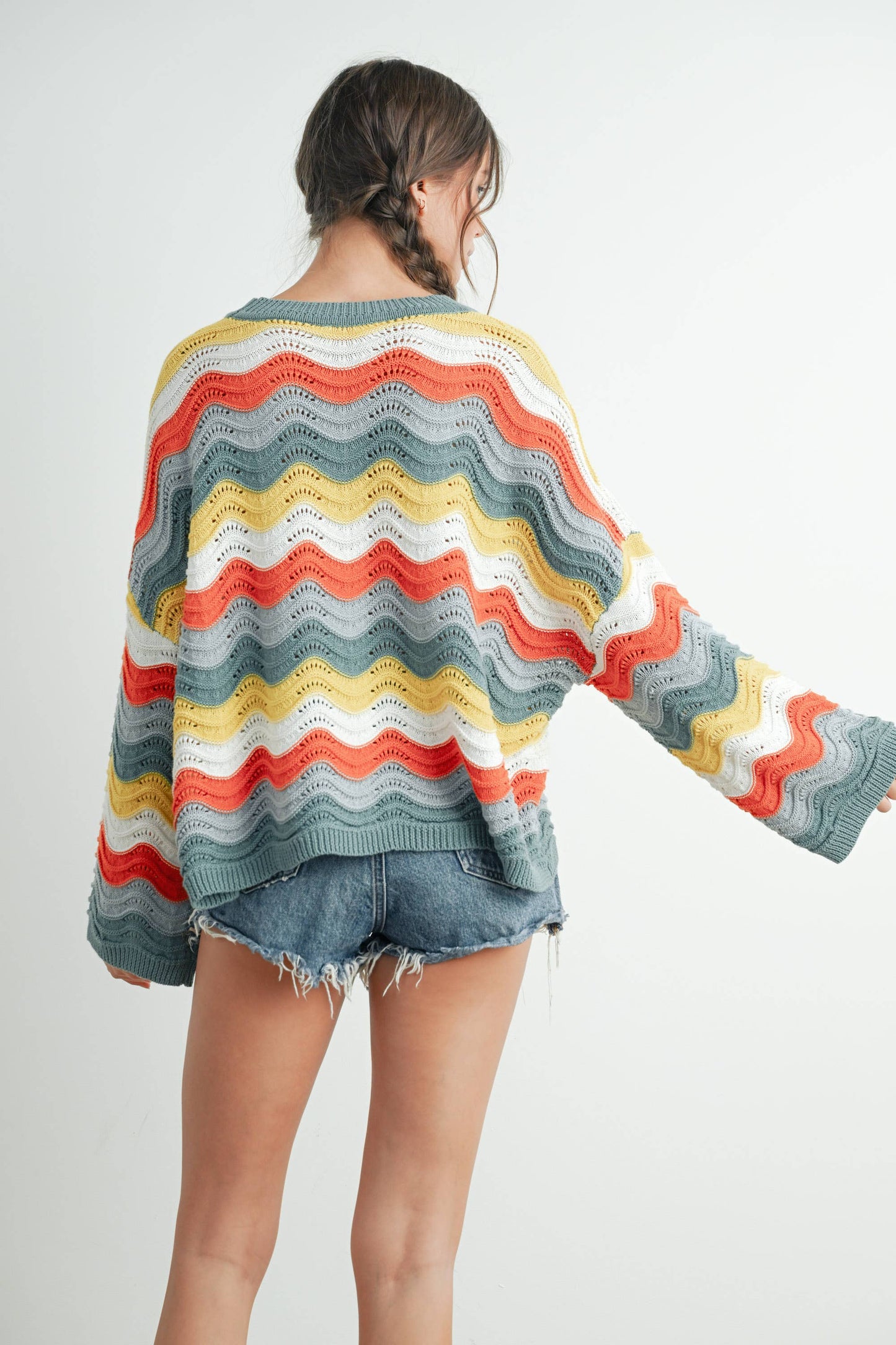 BUTTERMELON - Color Block Sweater  - BMW7639