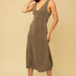 Sleeveless Back Cowl Neck Midi Dress