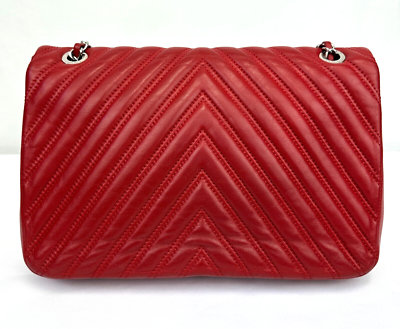 Chanel Classic Double Flap Bag – Red Quilted Lambskin with Silver Hardware