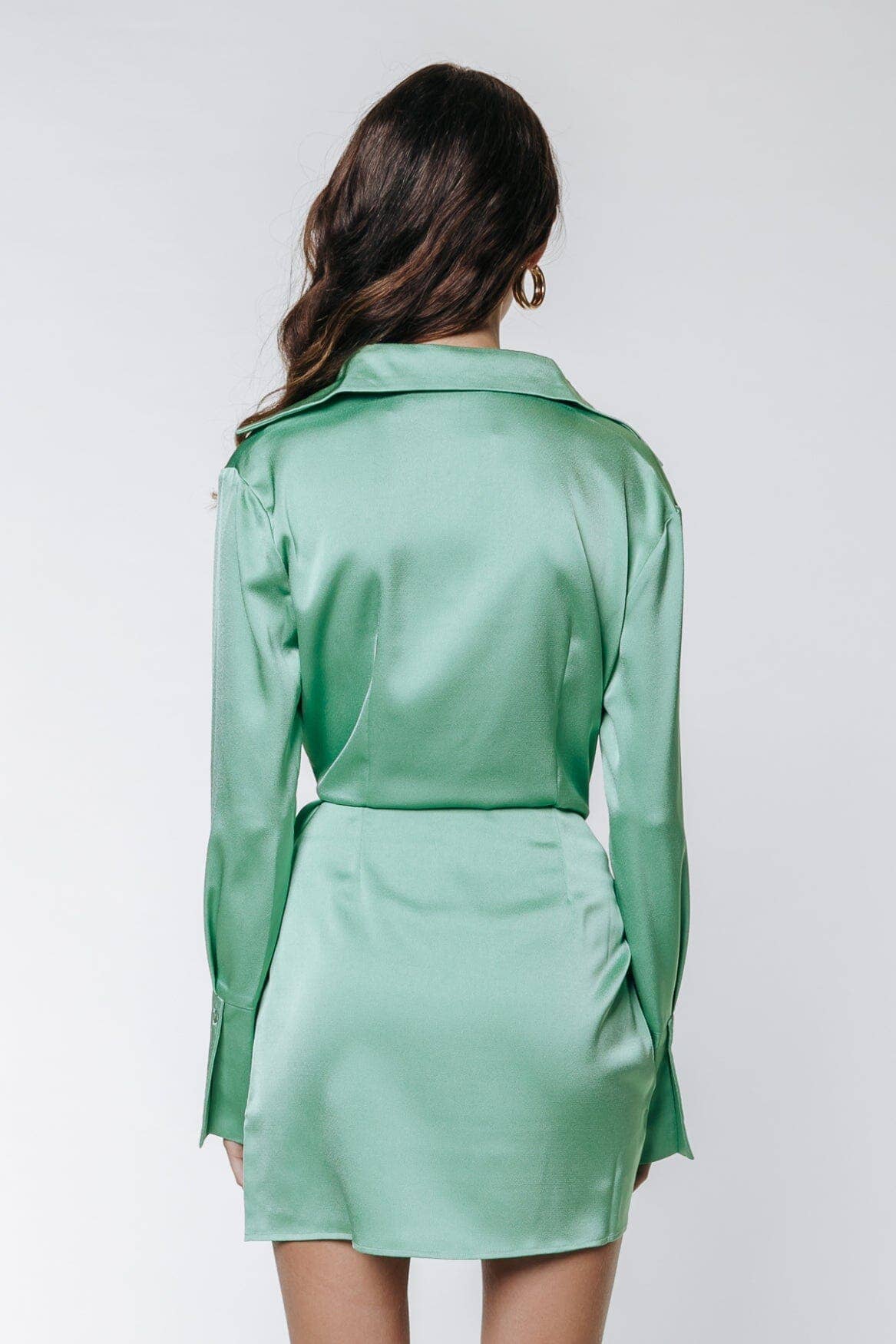 Mette Satin Shirt Dress