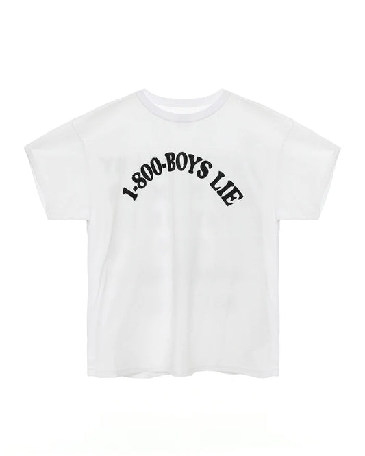 WHITE 1-800 REVAMPED BOYFRIEND TEE