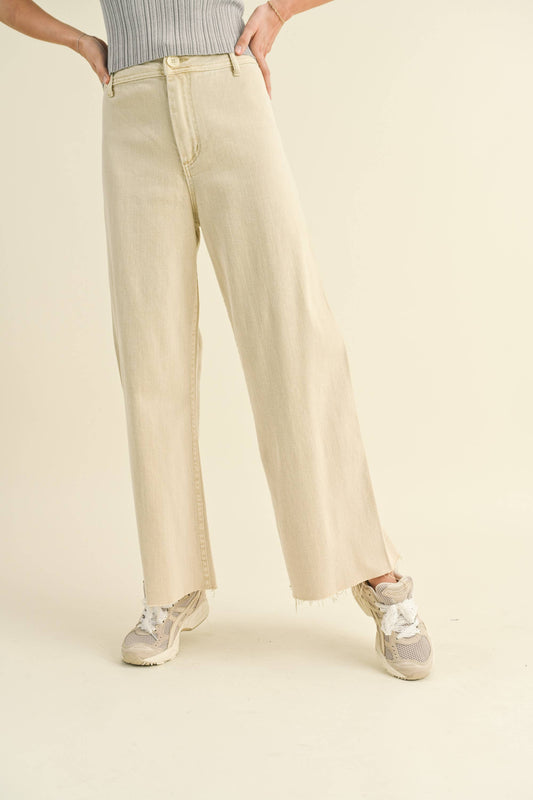 Straight Wide Leg Denim Pants - Miou Muse