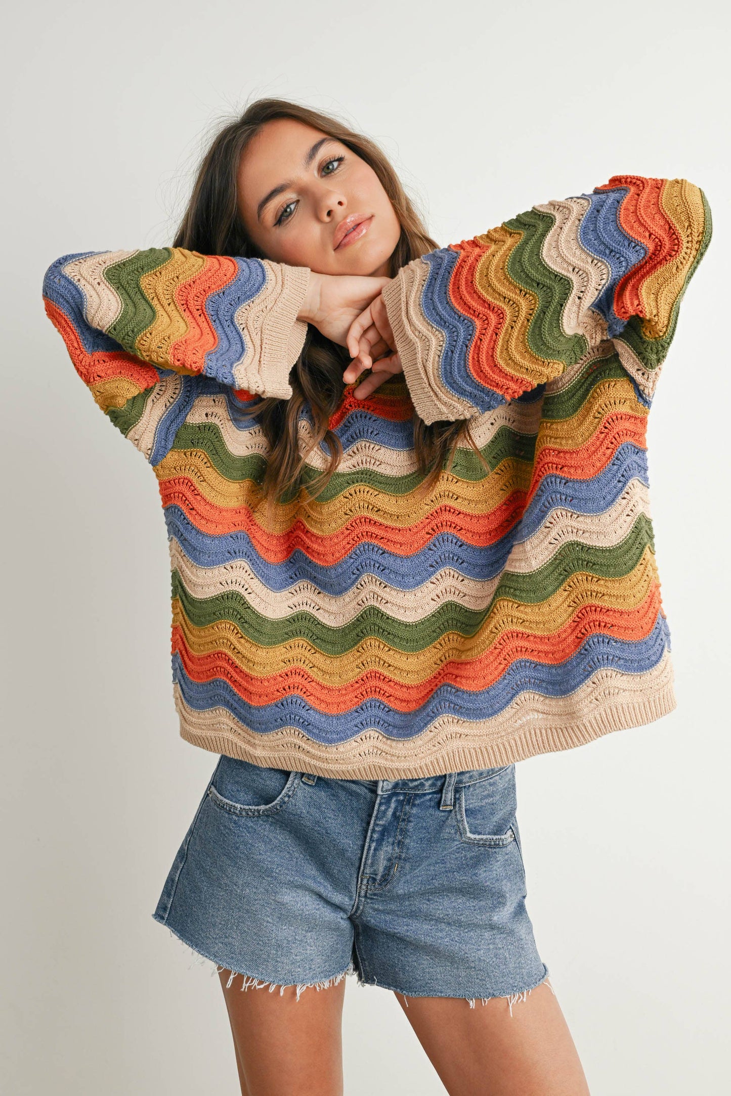 BUTTERMELON - Color Block Sweater  - BMW7639
