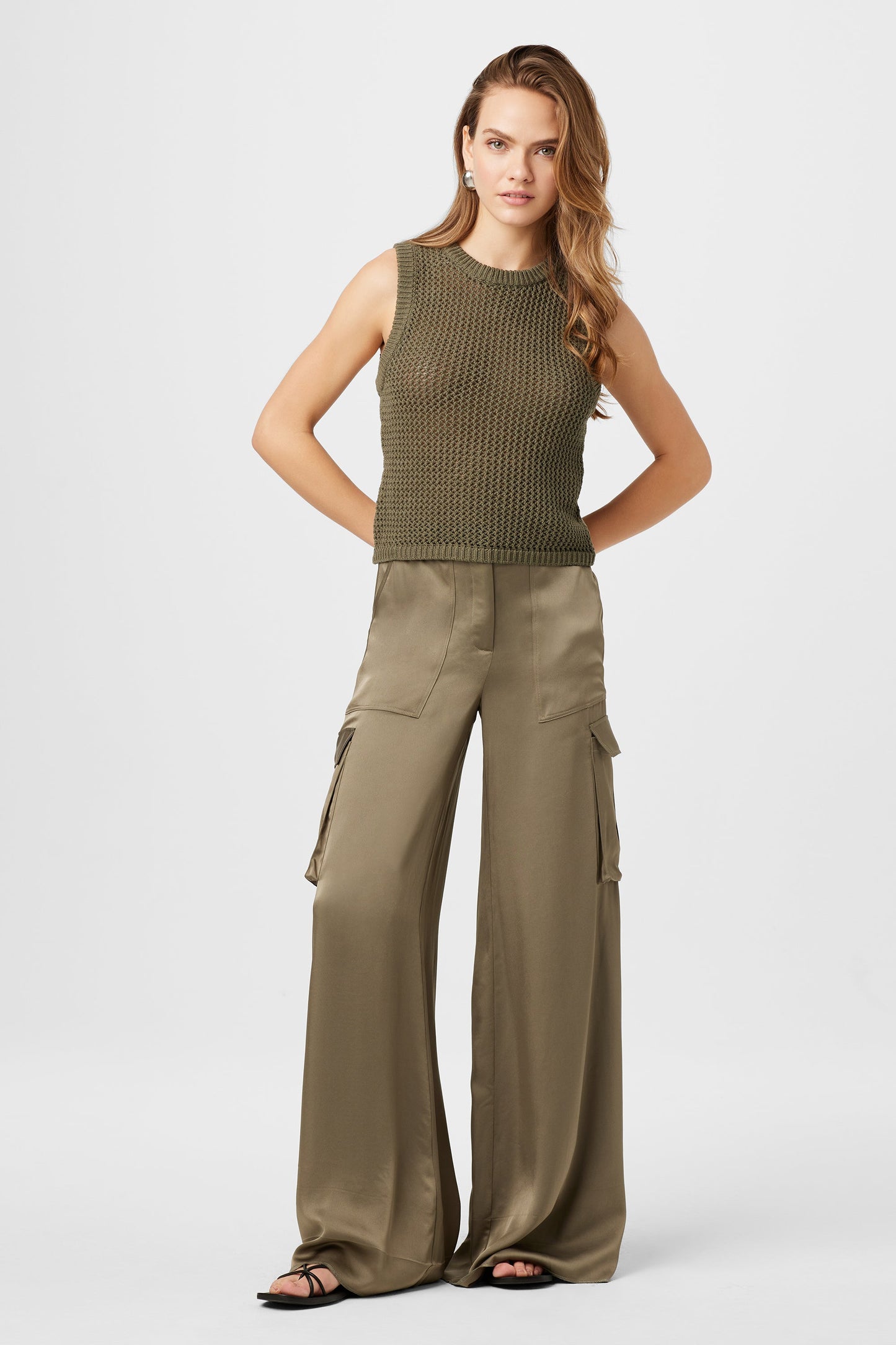 Malia Silky Satin Cargo Pant - TOCCIN