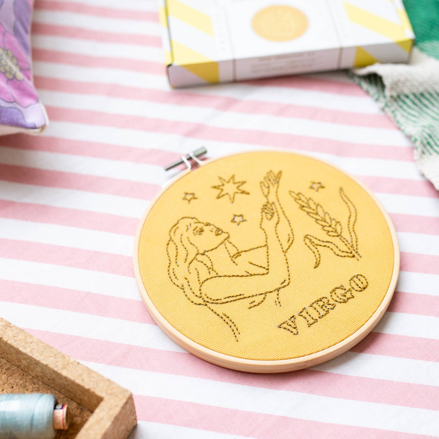 Cotton Clara Craft Kits & Supplies - Virgo Embroidery Hoop Kit