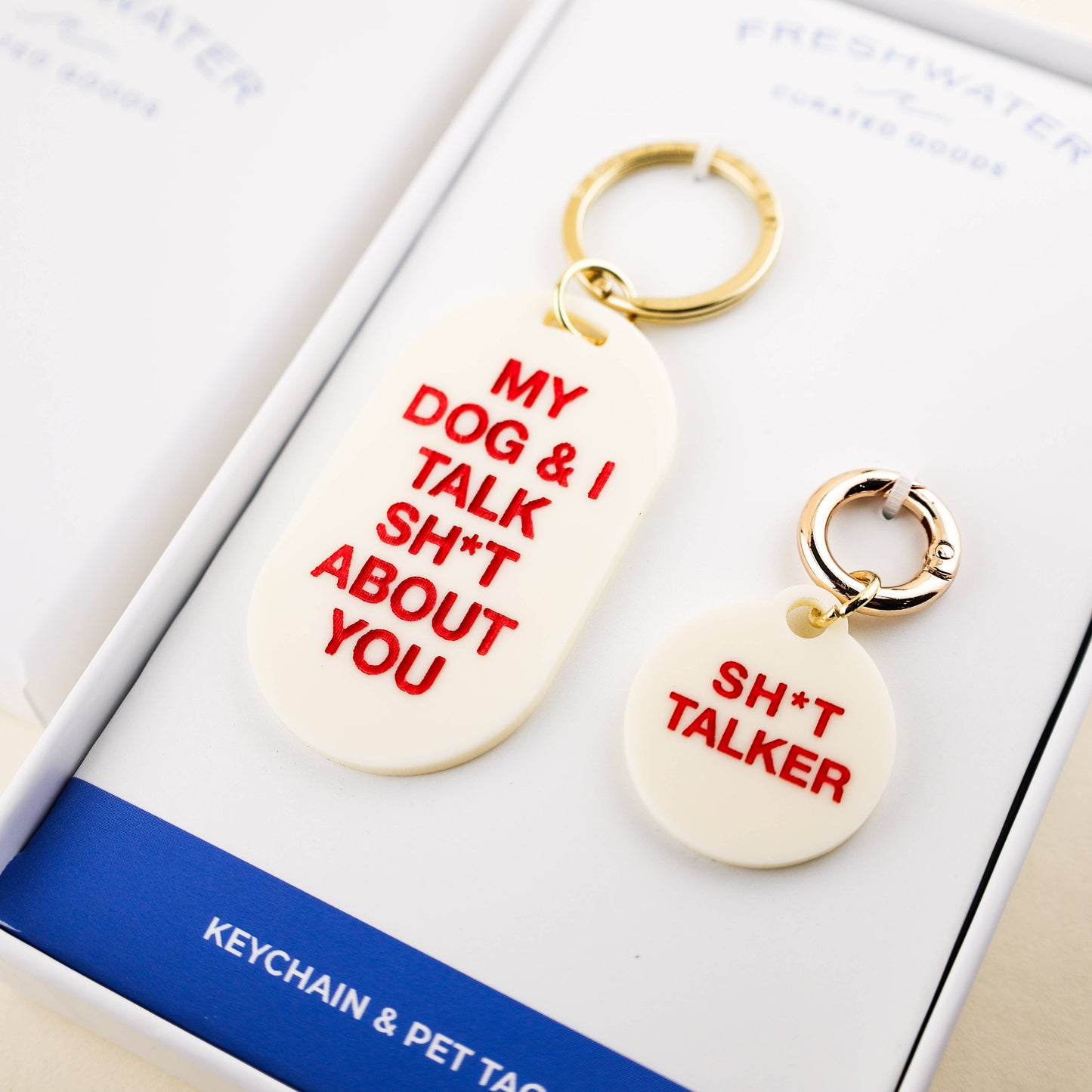 Freshwater Curated Goods - Sh*t Talker Keychain & Pet Tag Gift Set