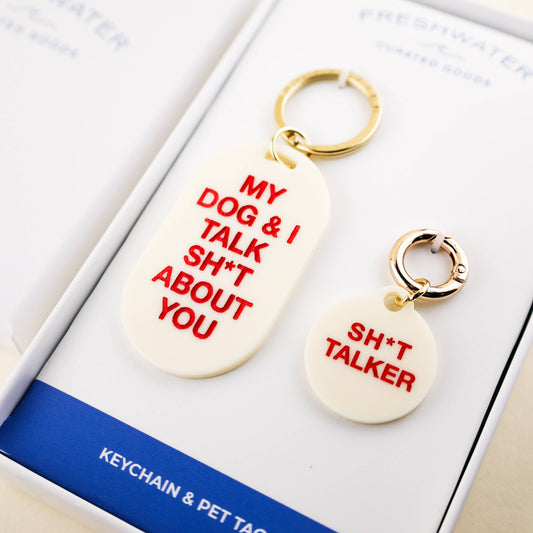 Freshwater Curated Goods - Sh*t Talker Keychain & Pet Tag Gift Set