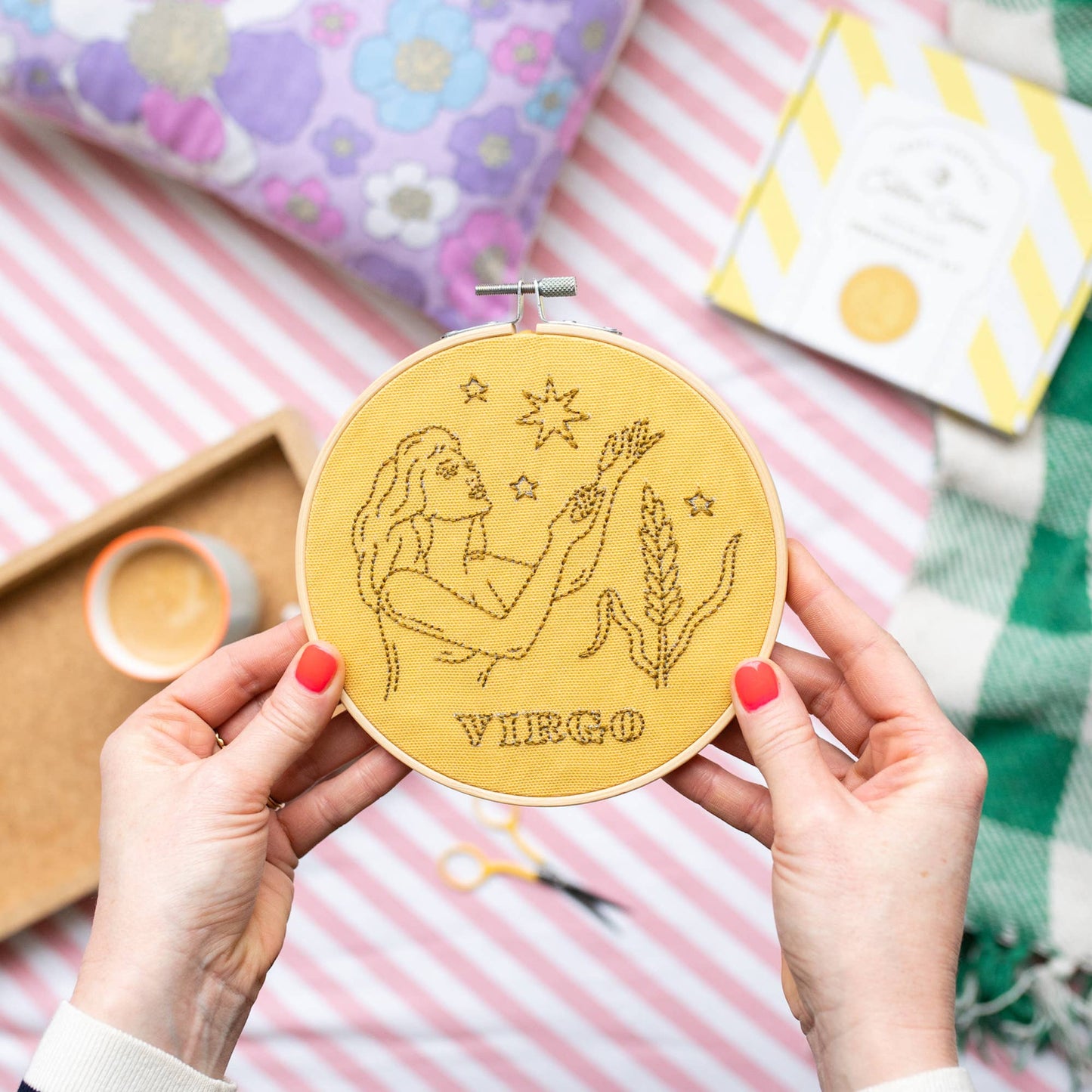 Cotton Clara Craft Kits & Supplies - Virgo Embroidery Hoop Kit