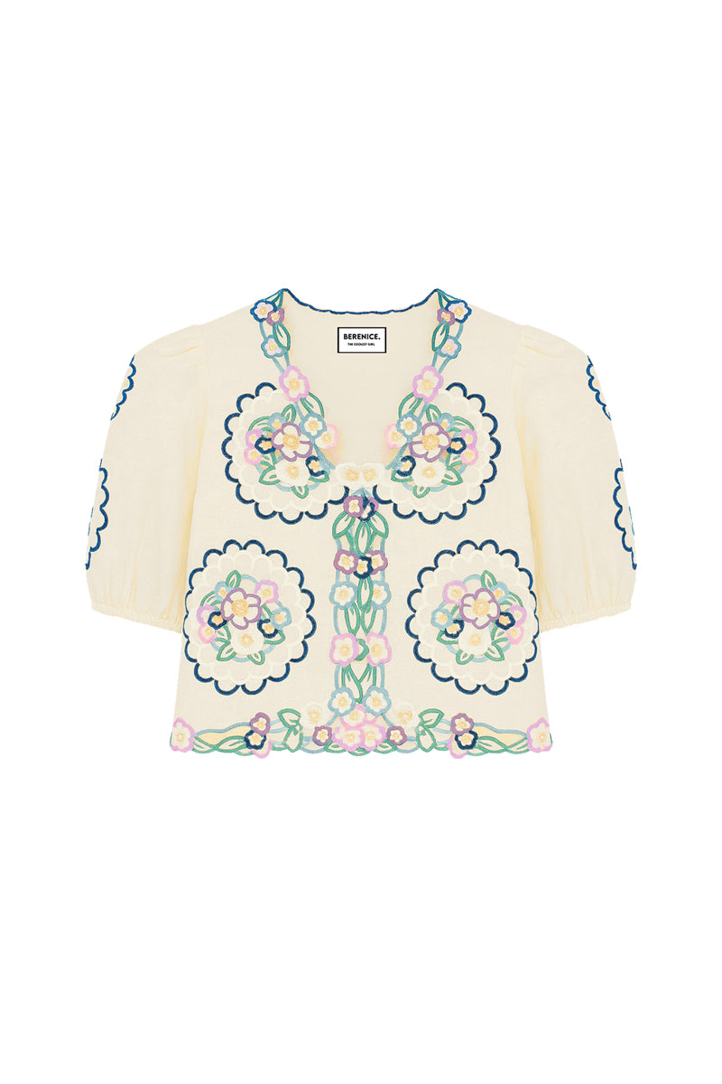 TOP MC FLEURS BRODEES MULTICO