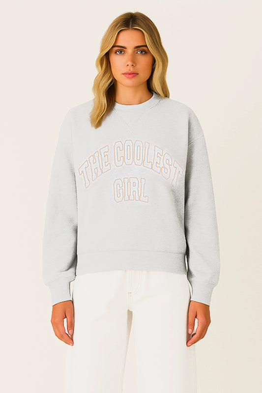 SWEAT LARGE BRODE COOLEST GIRL
