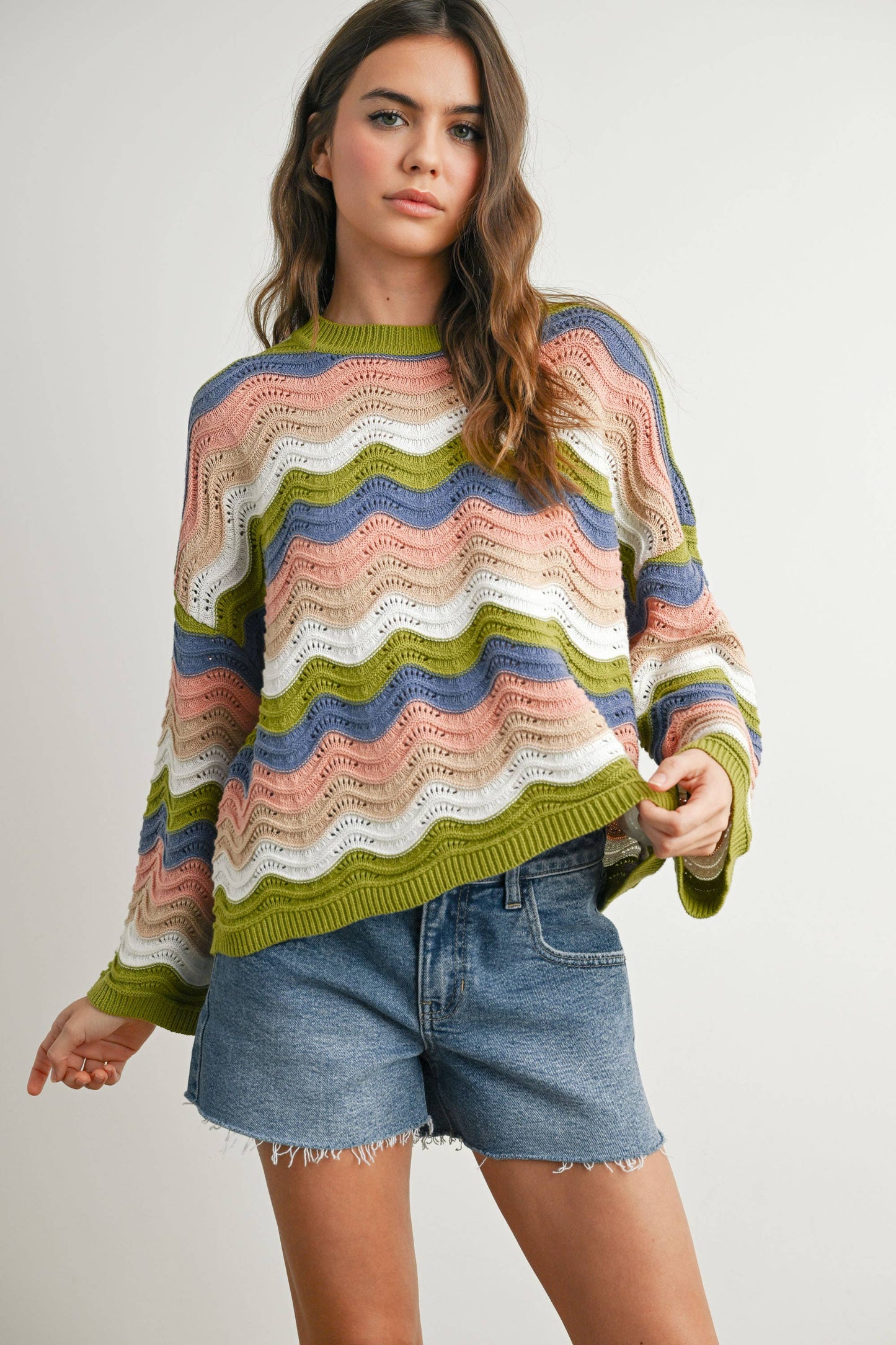 BUTTERMELON - Color Block Sweater  - BMW7639