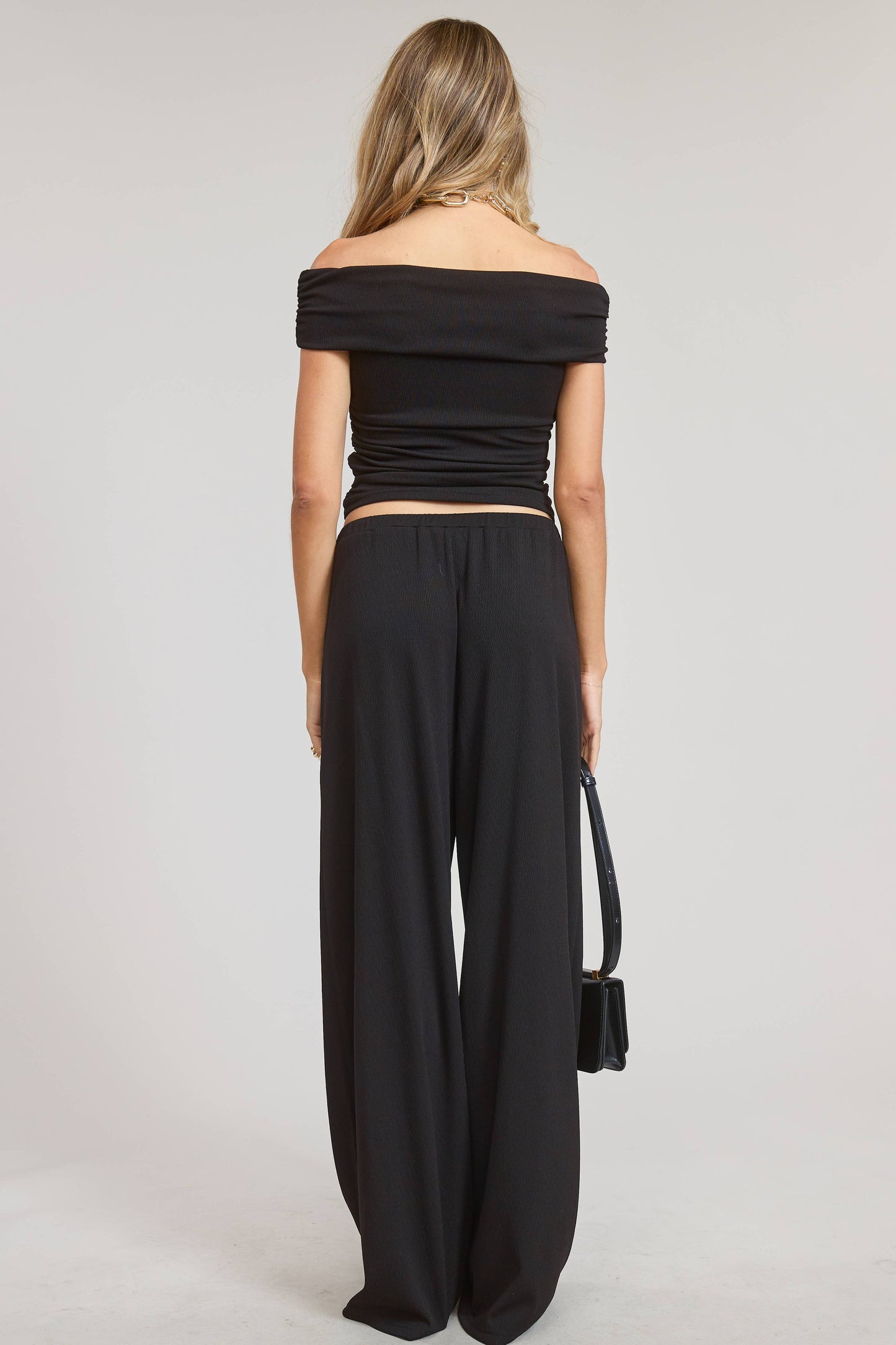 Mimosa - Off Shoulder Pants Set with Ruched Top