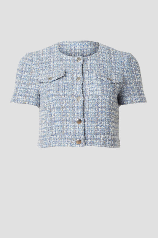 Short Sleeve Tweed Jacket Toccin