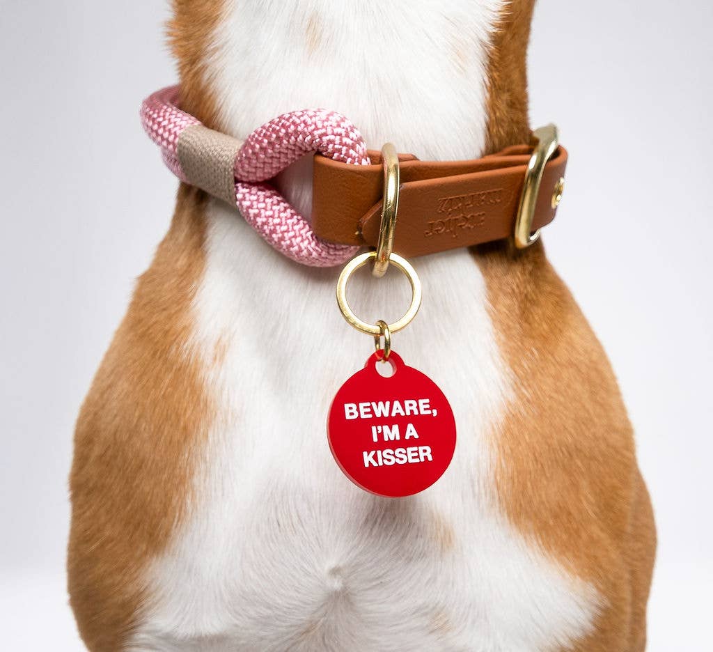 Freshwater Curated Goods - Beware, I'm A Kisser Pet Tag