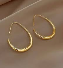 “Minimalist Gold Crescent Hoop Earrings”
