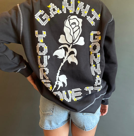 GANNI Isoli Dark Rose Relaxed Sweatshirt
