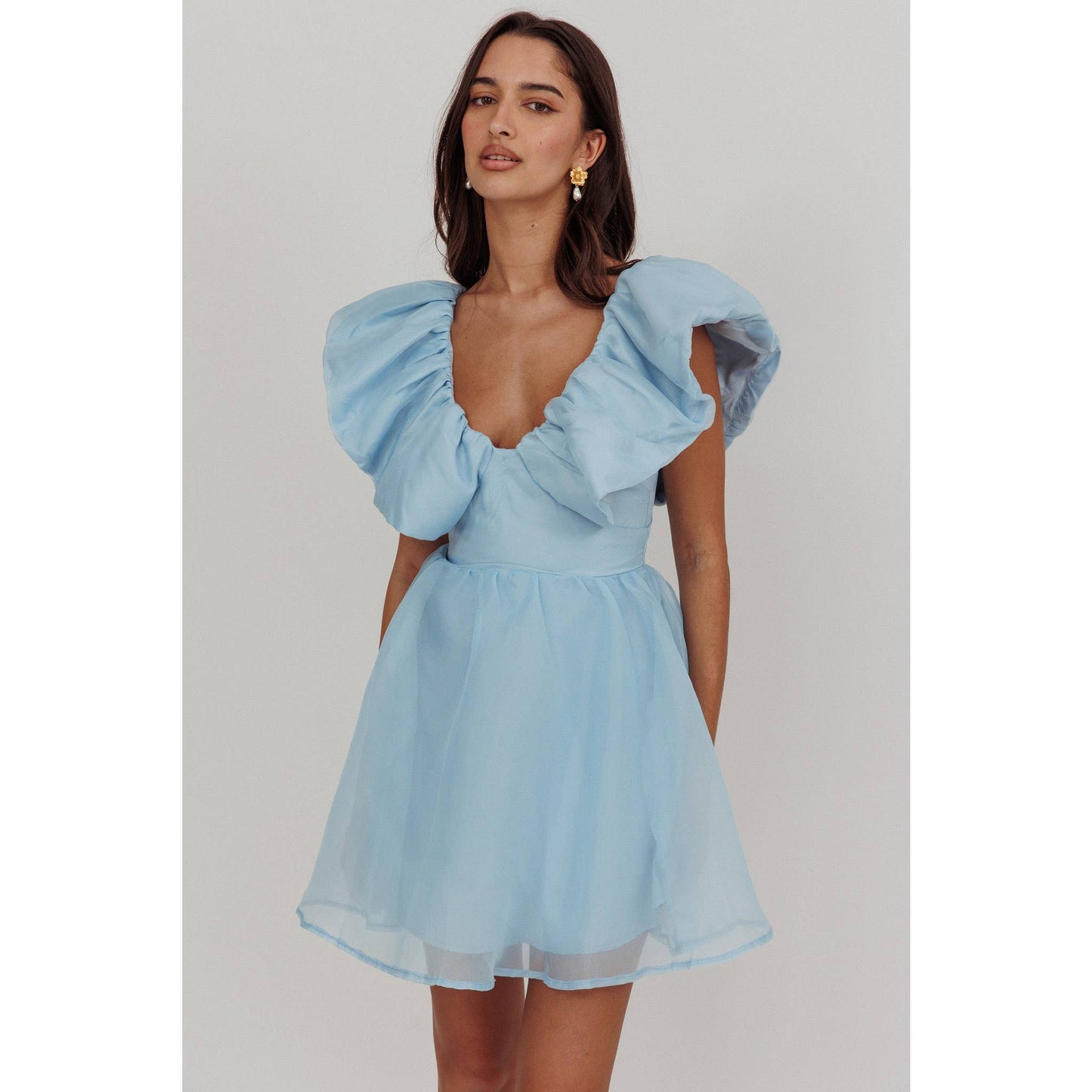 Saints & Secrets - ORGANZA RUFFLE SLEEVE MINI DRESS