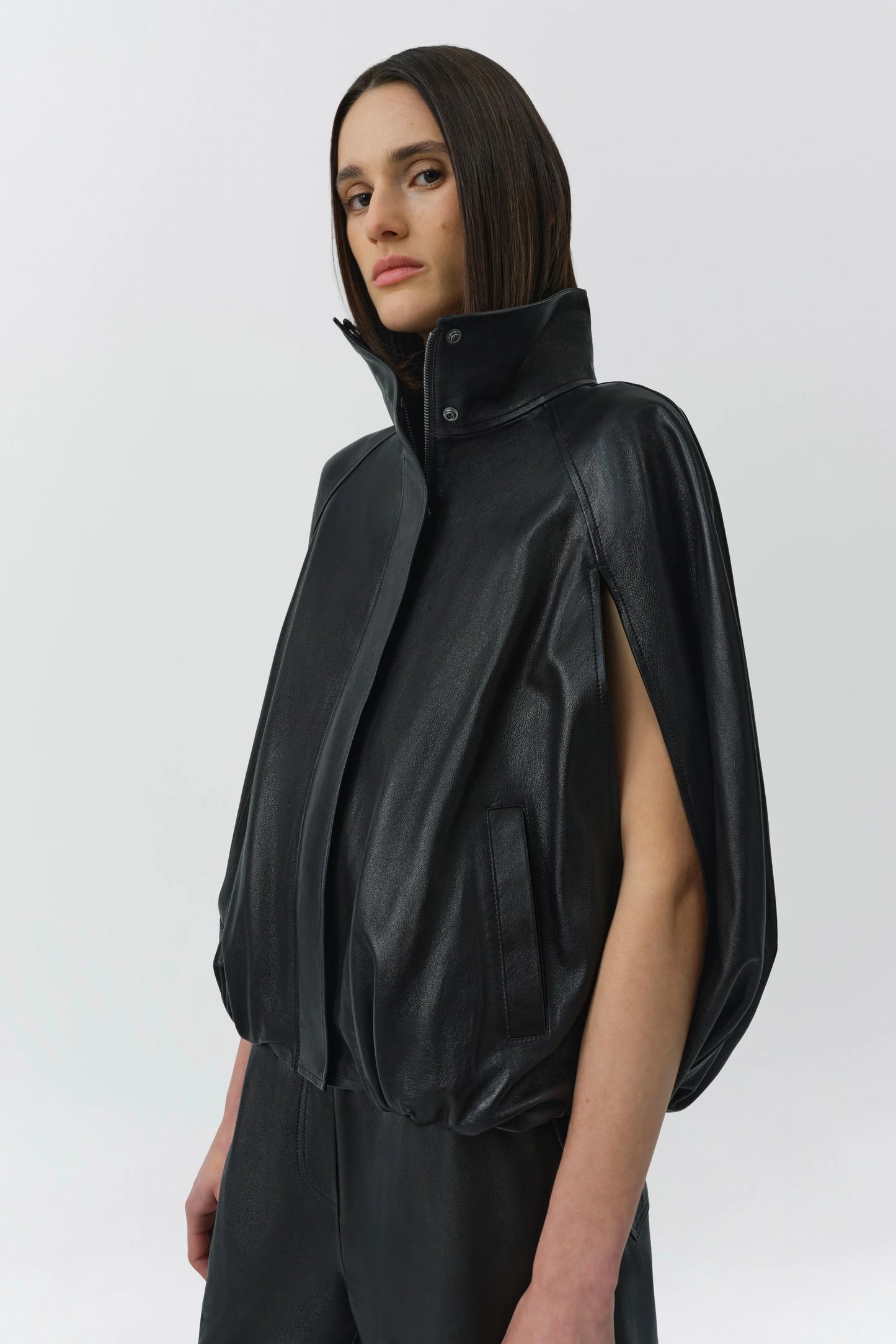Jada Leather Cape Jacket