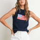 Flag Print Knitted Sleeveless Sweater - BMW7749