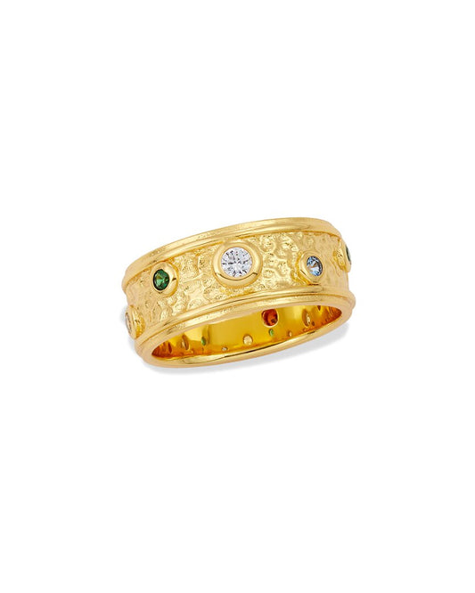 Savvy Cie 18K Plated CZ Byzantine Eternity Ring
