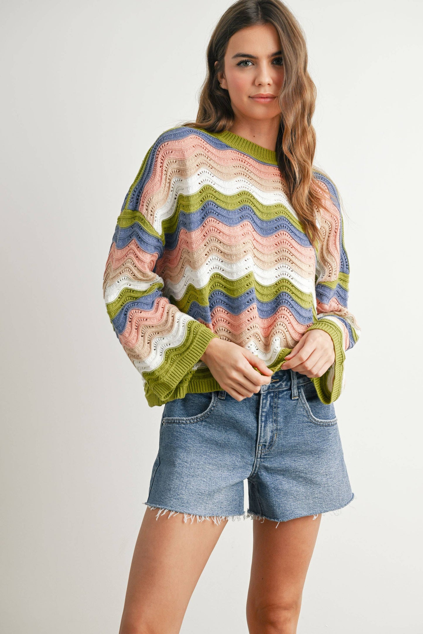 BUTTERMELON - Color Block Sweater  - BMW7639