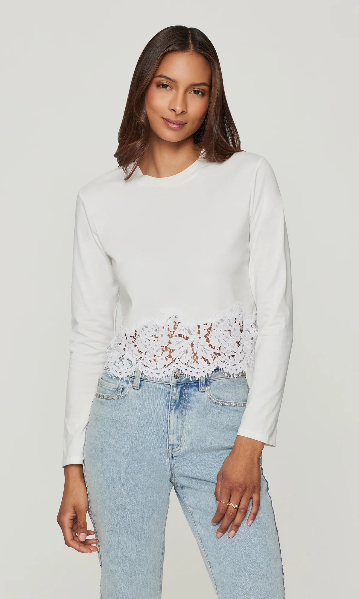 TABITHA LACE COMBO TOP