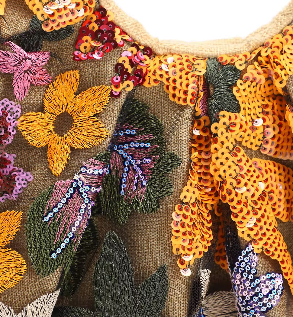 Floral Embellished Bag