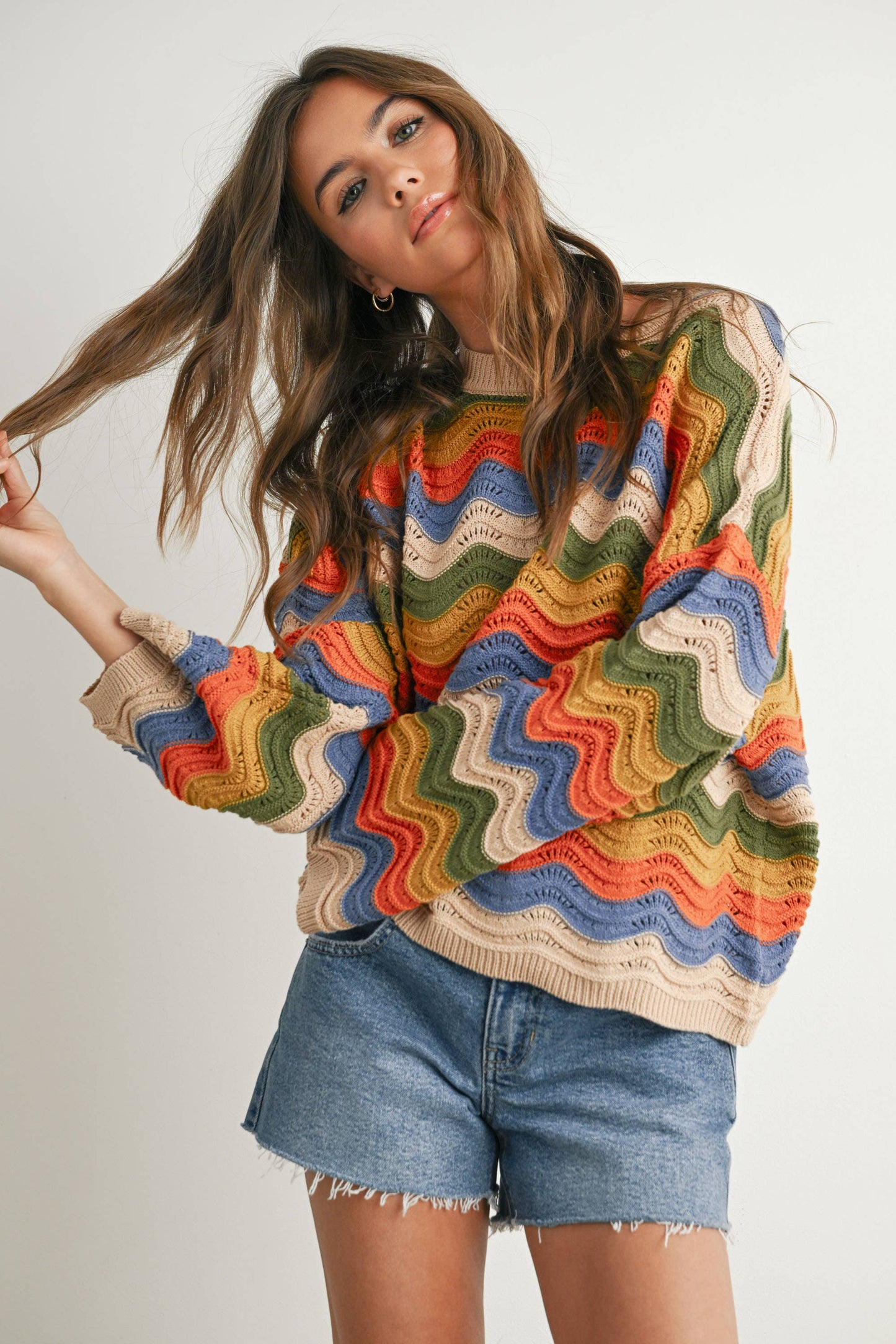 BUTTERMELON - Color Block Sweater  - BMW7639