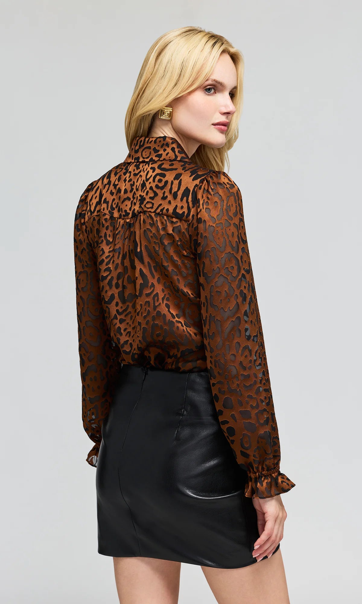 Priya Leopard Burn-Out Blouse