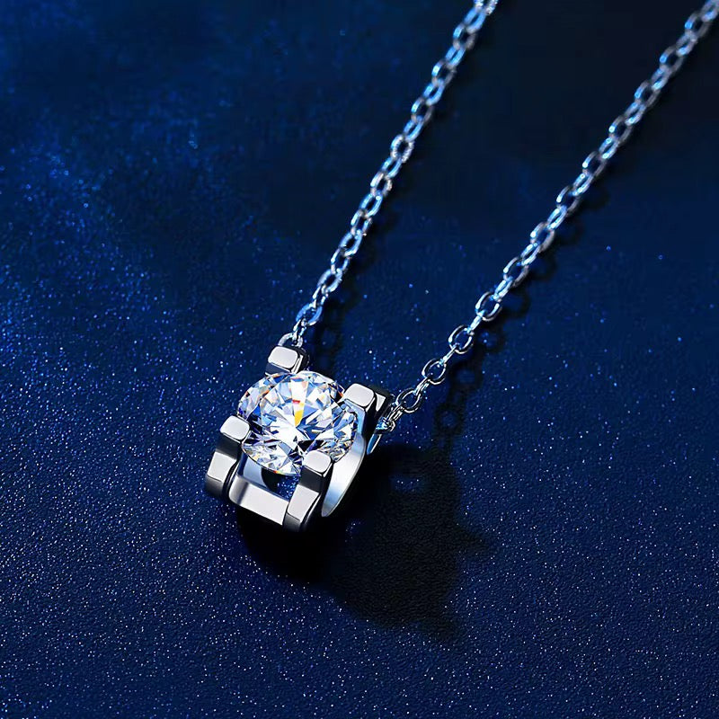 Tauren-style diamond pendant necklace