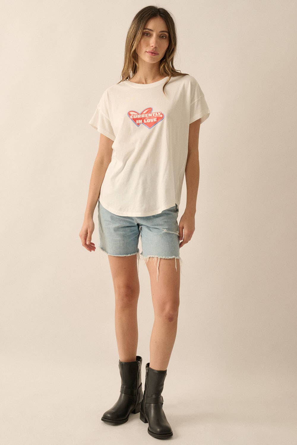 Vintage Canvas - Currently in Love Garment-Wash Graphic Tee