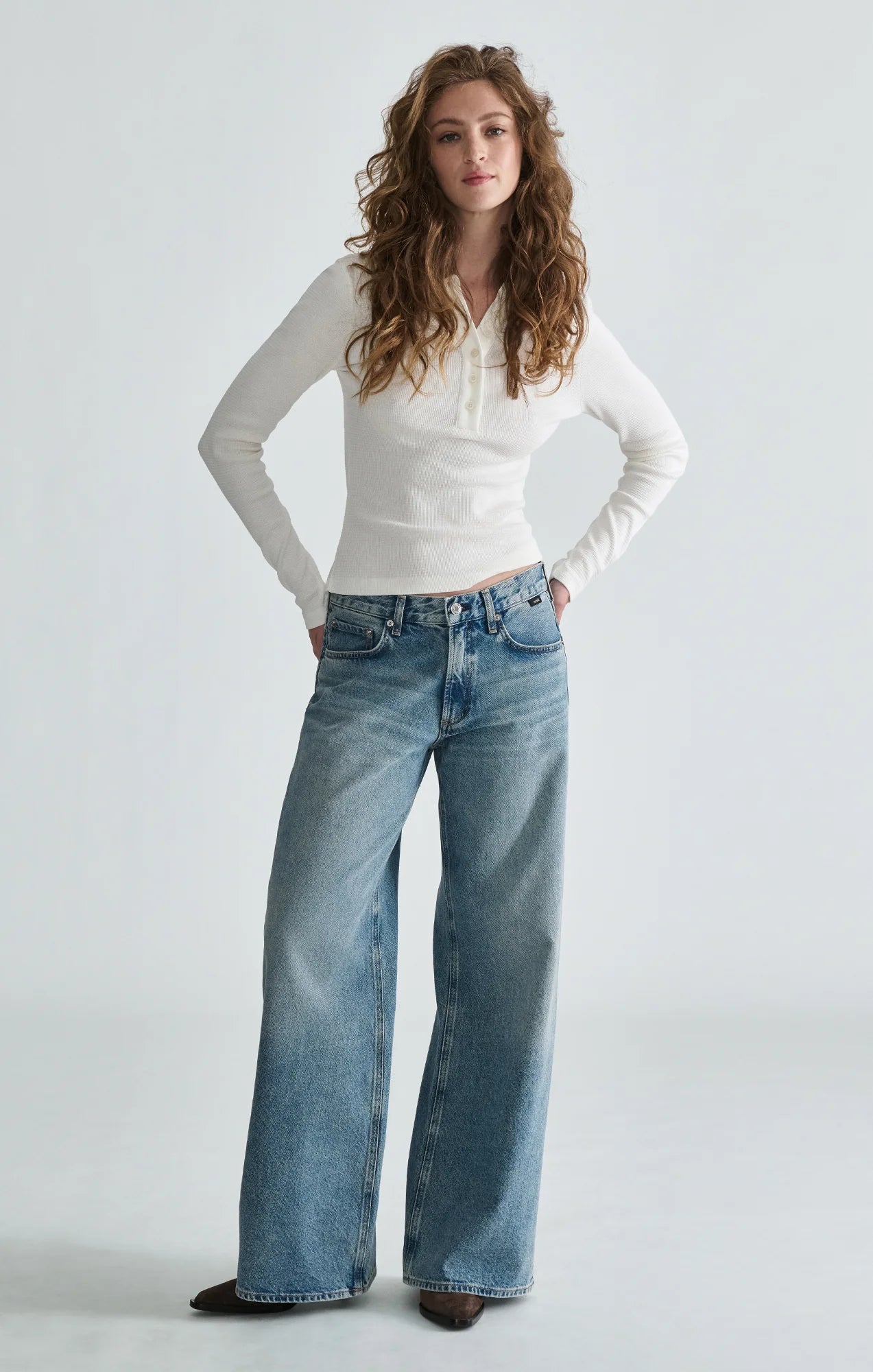 Sandy Wide Leg Light Brushed Classic Denim