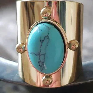 Stone Embedded Shield Ring