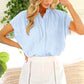 Henley Neckline Button Down Short Sleeve Top