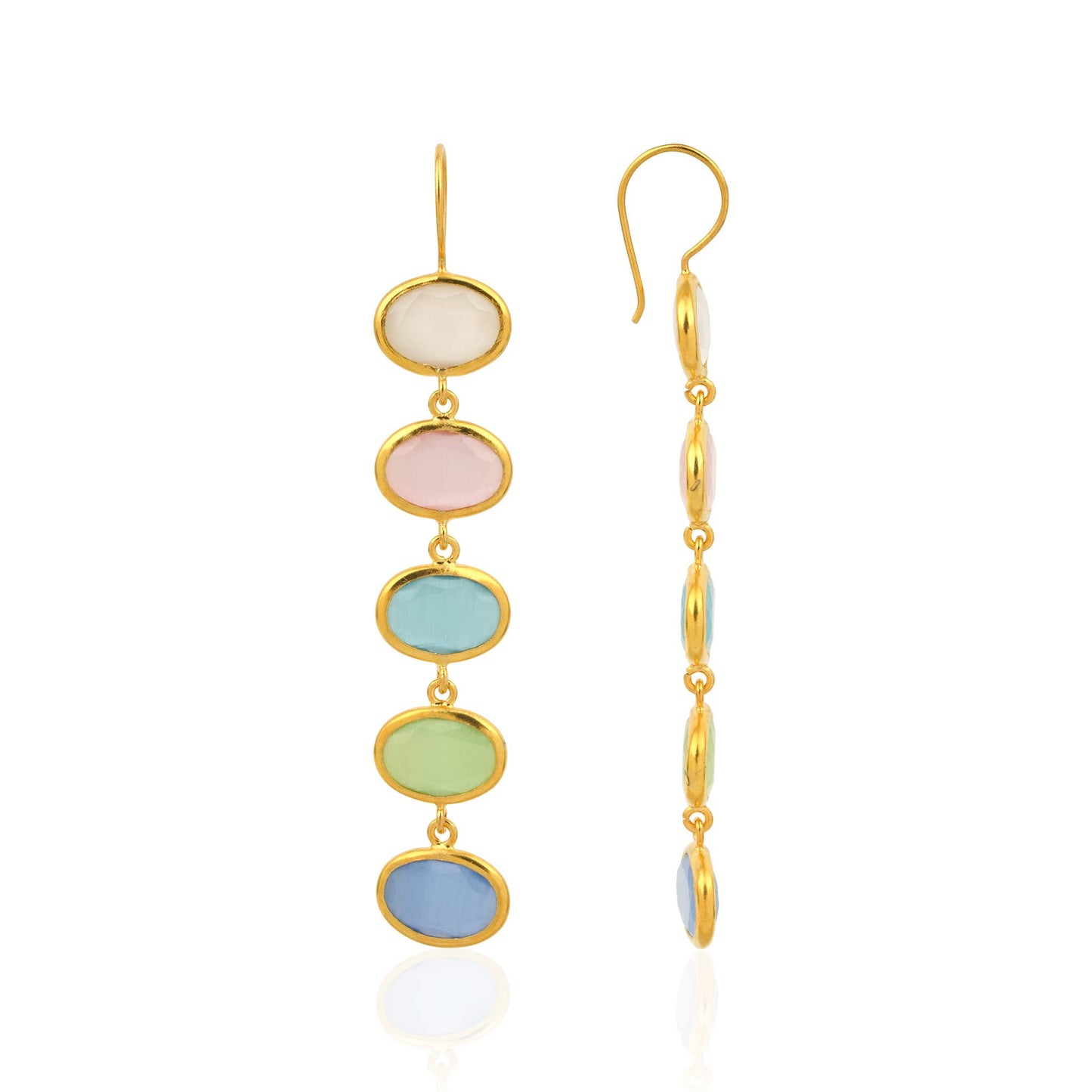 Chakarr Jewelry - PASTEL CAT’S EYE DROP EARRINGS