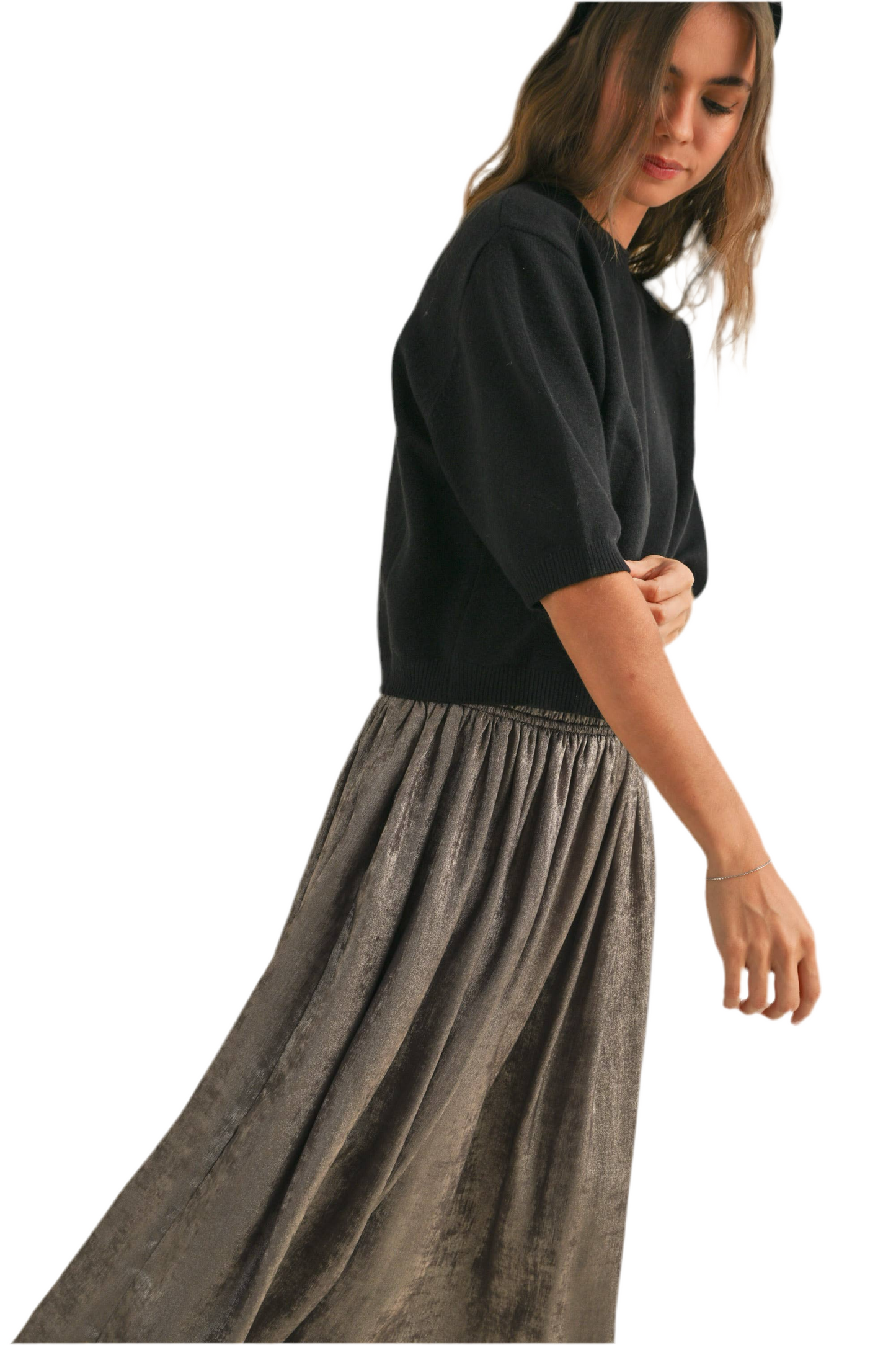 Miou Muse Short Sleeve Sweater Top