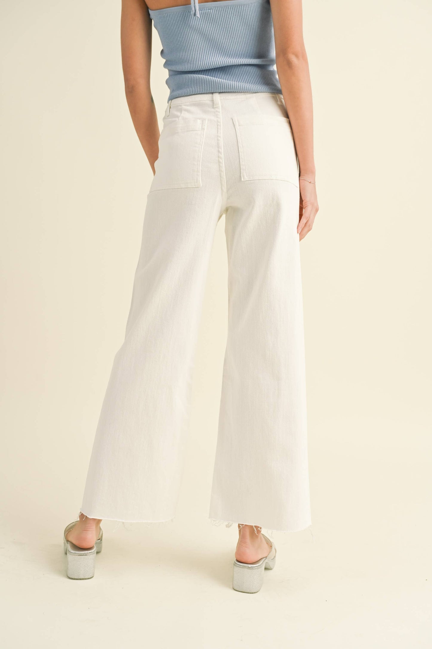 Straight Wide Leg Denim Pants - Miou Muse