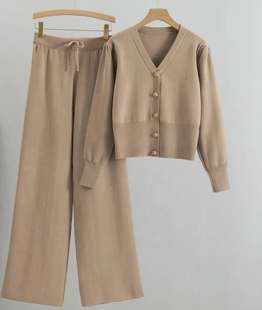 Knitted Old Money Athleisure Two-Piece Set