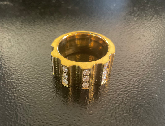 Cubic Zirconium Ridged Rings