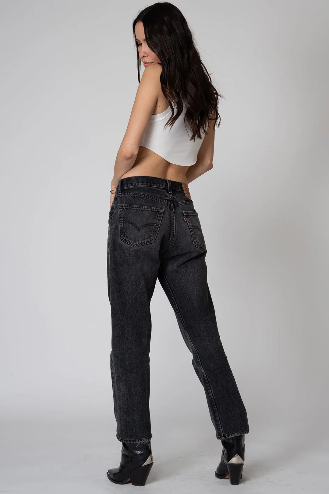 SMOOTH CROP HIGH NECK TANK STILLWATER
